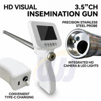 Pistolet d'insémination artificielle WANJIA avec caméra, pistolet visuel AI pour bétail, outil d'élevage vétérinaire