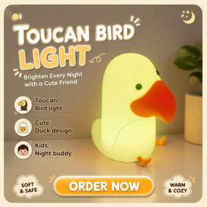 Lampe de nuit en silicone en forme de <span class=keywords><strong>toucan</strong></span> mignon avec capteur tactile, rechargeable par USB, lampe de table LED rechargeable pour enfants, décoration de chambre d'enfant - Product Image 6
