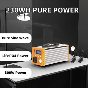 แผงโซลาร์เซลล์ 230WH สำหรับ<span class=keywords><strong>รถ</strong></span>ยนต์ พร้อมระบบ MPPT ใช้ในบ้านและตั้งแคมป์กลางแจ้ง ใช้พลังงานคลื่นไซน์บริสุทธิ์ LiFePO4 300W พร้อมไฟฉาย - Product Image 2
