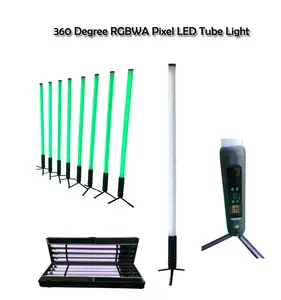 360 Degree battery power wireless DMX RGBWA Pixel LED Tube Light