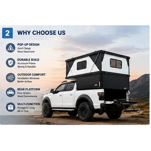 TP07W Tenda da Tetto per Camion con Porta in Vetro Temperato, Guscio per Camper con Finestre Panoramiche - Product Image 2