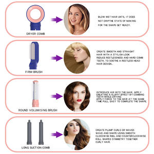 Vente en gros d'usine, sèche-cheveux ionique négatif 5 en 1, boucleur multifonctionnel, brosse sèche-cheveux 600w, peigne sèche-cheveux, brosse à air chaud en une seule étape - Product Image 4