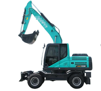 Excavatrice hydraulique sur roues moyenne SWE150W de 13,85 tonnes, pelleuse rapide sur roues