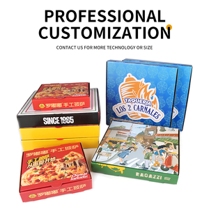 Caja cuadrada personalizable para pizza, papel reciclado ecológico, embalaje para llevar, caja de papel <span class=keywords><strong>Kraft</strong></span> corrugado de grado alimenticio, venta <span class=keywords><strong>al</strong></span> <span class=keywords><strong>por</strong></span> <span class=keywords><strong>mayor</strong></span> - Product Image 3