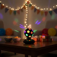 Boule lumineuse LED RGB rotative, lampe magique, décoration d'intérieur, alimentée par USB/batterie, pour fête, scène, boule disco, lumières colorées