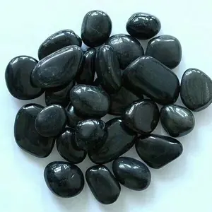 China natural high polished river stone black landscaping pebble stone decorative cobble stone