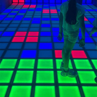 Écran de tuile de parc de Projection de grille interactive petits groupes tactiles vente de solution de projet jeu de plancher Led mobile