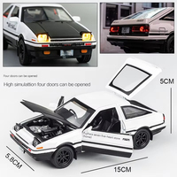 Modèle réduit à l'échelle 1:32 pour modèle de voiture en alliage AE86 avec mécanisme de retrait de lumière sonore pile bouton-jouet à collectionner pour enfants