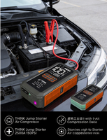 Démarreur de secours multifonction 5 en 1 avec pompe à air et lumière SOS 10000mAh certifié CE ROHS FCC