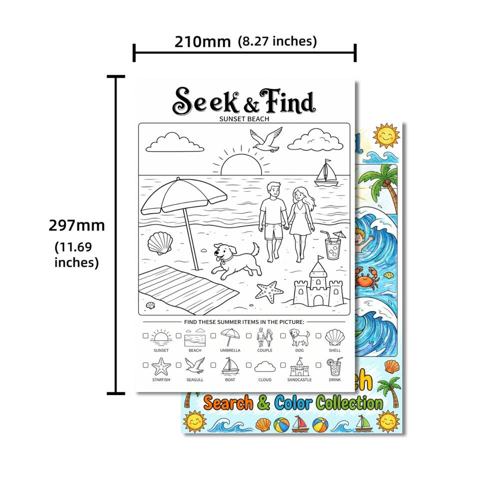 10 Sheets/pack Coloring Posters Interesting Search Coloring Posters ...