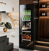 Réfrigérateur à boissons 325L, armoire à vin, refroidissement par compresseur, porte en verre trempé, double/triple zone, pour bar à domicile, hôtel