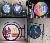 Letrero LED para Exteriores RGX P4, Letrero LED Redondo de Doble Cara, Pantalla LED a Todo Color, Resistente al Agua, Letrero Publicitario para Logotipo de Tienda Montado en la Pared