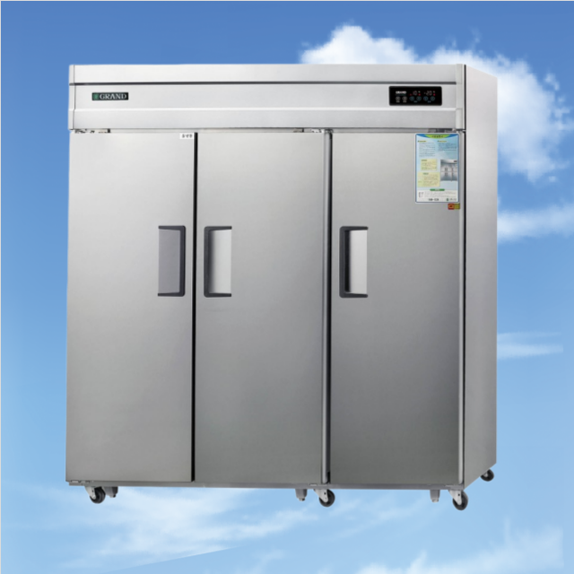 WOOSUNG 65cuft 3-Door Reach-In Refrigerator Solid Door Stainless Steel Fan Cooling Digital Temp Control Automatic Defrost