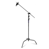 Kit de support C-Stand 40'' noir 3,3 m/11' avec base de support détachable et ensemble de bras - Noir mat, acier inoxydable lourd de qualité supérieure