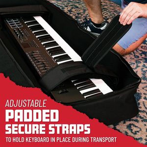 Housse de transport pour clavier de piano électrique 88 touches avec sangles réglables et 5 poches pour accessoires de clavier, étui fin pour clavier 88 touches - Product Image 5