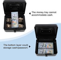 Petite mini caisse à monnaie avec plateau à monnaie, boîte de présentation de pièces de monnaie, boîte de sécurité pour l'argent à domicile, boîte d'épargne