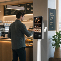 Solution de point de vente (PDV) à commande autonome Windows 11 Android 14 avec écran tactile capacitif 21,5 pouces, WiFi 6, SDK intégré, pour restaurants et kiosques de paiement
