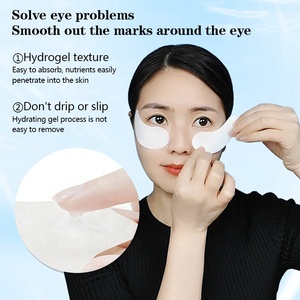 Patchs <span class=keywords><strong>pour</strong></span> <span class=keywords><strong>les</strong></span> <span class=keywords><strong>yeux</strong></span> en hydrogel d'algues de grande taille OEM, logo personnalisé, collagène végétalien, anti-rides, traitement des cernes, forme de lune, ODM - Product Image 2