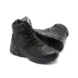 Botas de cuero negras TSB204 de Malasia con cremallera lateral o sin cremallera lateral, botines personalizados de corte medio. - Product Image 3