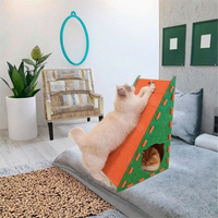Lit pour chat pliable en feutre solide avec design tunnel amovible pour toutes les saisons
