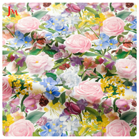 Rouleau de tissu popeline en coton biologique tissé uni, motif floral, léger, imprimé numériquement pour vêtements