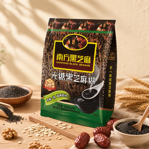 NANFANG Cereal de Sésamo Negro <span class=keywords><strong>Sin</strong></span> Azúcar 480g, 20 Porciones, Polvo Instantáneo para Desayuno, Bebida Caliente Nutritiva China - Product Image 3
