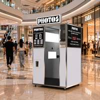 Machine de photomaton commerciale en acier inoxydable avec écran tactile, Wi-Fi et impression instantanée pour smartphones et appareils photo reflex