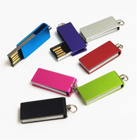 Clé USB créative gravée en métal avec clip rotatif, logo OEM personnalisé, 32 Go 64 Go USB 2.0/3.0, cadeau publicitaire d'entreprise
