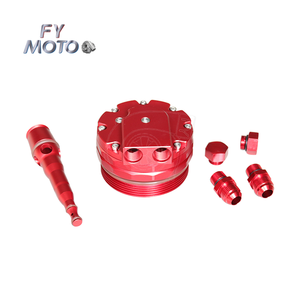 Tutup Filter pendingin oli billet CNC tutup AN10 fitting & 2 port Sensor untuk BMW M52 M54 M56 E46 E39 E60 E61 X3 X5 Z3 Z4 - Product Image 1