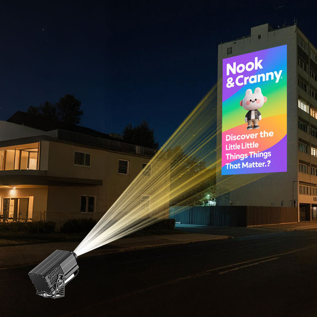 Wall logo Gobo Projector Outdoor Waterproof IP67 200W/300W/600W High Power Projection Lamp Customized LED Advertising Lights