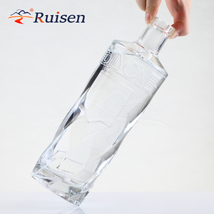 Botella de Licor de Vidrio Transparente Redonda de 700 ml, de Paredes Gruesas, Hermética, Vacía y Personalizable para Vodka, <span class=keywords><strong>Johnnie</strong></span> <span class=keywords><strong>Walker</strong></span>, Ron - Product Image 2