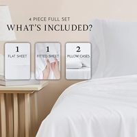 Draps de lit en coton égyptien Cloudland 300 fils/cm² 4 pièces en tissu de coton percale pour la literie Literie en coton de haute qualité pour l'hiver