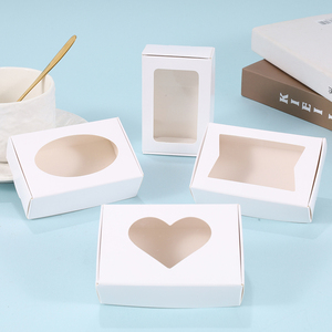 Boîte à pâtisserie <span class=keywords><strong>rectangulaire</strong></span> en carton blanc écologique avec fenêtre transparente, boîte à gâteau en kraft, boîte cadeau pour gâteau, biscuit - Product Image 3