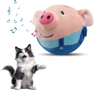 Interaktif köpek oyuncak USB şarj edilebilir aktif hareketli dans gıcırtılı hareketli topları Pet peluş oyuncak - Product Image 1