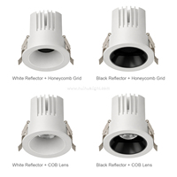 Spot encastré LED COB en aluminium moulé sous pression, découpe de 75 mm, anti-éblouissement, 12-30W, IP20, CRI 90 élevé, pour usage commercial et résidentiel