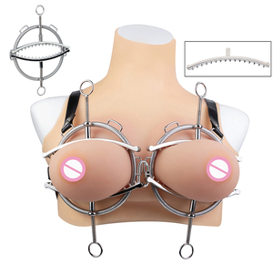 Verstelbare borstklem met metalen spikes en leren ketting, erotische speeltjes voor koppels, slavenspel accessoires. - Product Image 1