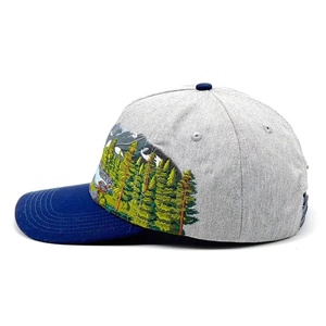 Gorra Snapback de 6 Paneles con Diseño de Ciervo de Montaña Bordado Personalizado OEM, Unisex, Casual para Exteriores, con Visera Azul, de Hilo de Algodón - Product Image 3
