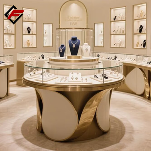 Armoire à bijoux de luxe et <span class=keywords><strong>vitrine</strong></span> à bijoux ovale avec présentoir en verre pour bijoux ovales - Product Image 2