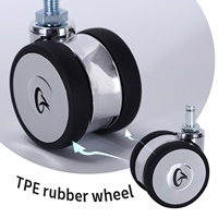 Roulettes pivotantes en acier électrolytique de 2/2,5 pouces, roulettes pour tapis, roulettes à tige filetée, roulettes pour chaise de bureau, roulettes pour chaise de jeu