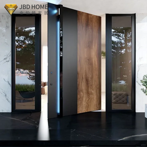 Puerta Pivotante Exterior Moderna para Villa en Chapa <span class=keywords><strong>de</strong></span> Caoba con Altura Extra Grande para Proyecto <span class=keywords><strong>de</strong></span> Fachada <span class=keywords><strong>de</strong></span> Entrada <span class=keywords><strong>de</strong></span> Apartamento <span class=keywords><strong>de</strong></span> Lujo - Product Image 1