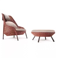 Ensemble de meubles de salon en bambou et en fer de style nordique moderne et simple pour balcon, villa, cour