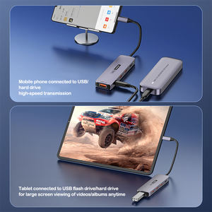 USB 3.2 Gen2 adaptor Data, Hub tipe-c 5-in-1 10Gbps, pengisian Data 100W PD, aluminium Aloi, adaptor Multi-Port untuk Laptop/Ponsel/Tablet - Product Image 3