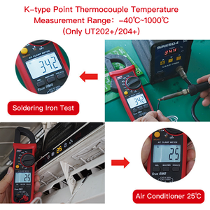 UT204+ Gerçek RMS Ampermetre Ekonomik Elektrik Amper Test Cihazı AC Amper 600A Akım Multimetre Dijital Pensampermetre Direnç Frekans - Product Image 4