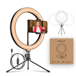 APEXEL 3000K-6500K <strong>Make</strong> <strong>up</strong> LED Ring <strong>Light</strong> Dimmable 10 Inch Selfie Ring <strong>Light</strong> with Tripod Stand - Product Image 1