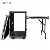 GRC16T 16U Flight case audio roulant avec table de travail escamotable, robuste, pour mixeur, amplificateur et équipement audio professionnel
