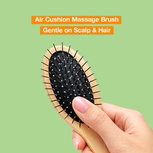 Wholesale Natural Bamboo Paddle <b>Hair</b> Comb Mini Wooden Air Cushion <b>Massage</b> <b>Hair</b> <b>Brush</b> For Salon <b>Hair</b> Care - Product Image 5