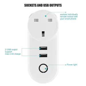 Fabrik Förderung Google Home UK Wifi Aktiviert Smart Alexa Buchse Smart Stecker 3 pin schalter Power Elektrische Zigbee Tuya APP schalter