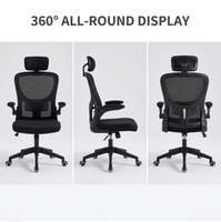 Chaise de bureau ergonomique en maille à dossier haut avec soutien lombaire, pivotante, pour étude et travail, vente en gros, mobilier de salle à manger et de bureau