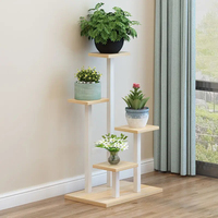 Étagères à plantes à plusieurs niveaux pour balcon, salon, jardin, support pour plantes, étagère à plantes en métal et bois à 3 niveaux pour plusieurs plantes