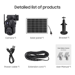 Caméra solaire 4G SIM/WIFI 15XZOOM trois objectifs, alarme rouge/bleue, projecteur, suivi automatique des personnes, caméra PTZ solaire extérieure à batterie - Product Image 6